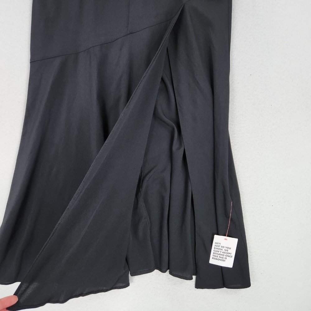 ASOS Dress Womens 10 Black Design A Line Keyhole Front Midi Tea High Neck NEW - Picture 5 of 15